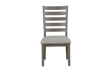 Side Dining Chair with Ladder Back Set of 2 Gray