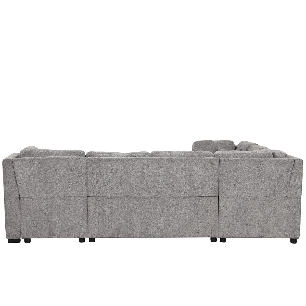 U-shaped sleeper sectional sofa by HouseOfZazla in gray fabric with storage chaise on Tampa Home & Garden Store