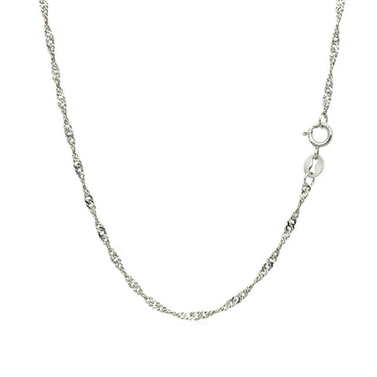 10k white gold Singapore chain necklace, 1.5mm, with spring ring clasp on Tampa Home & Garden Store