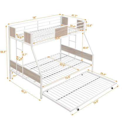 Modern Metal Bunk Bed with Dual Side Ladder