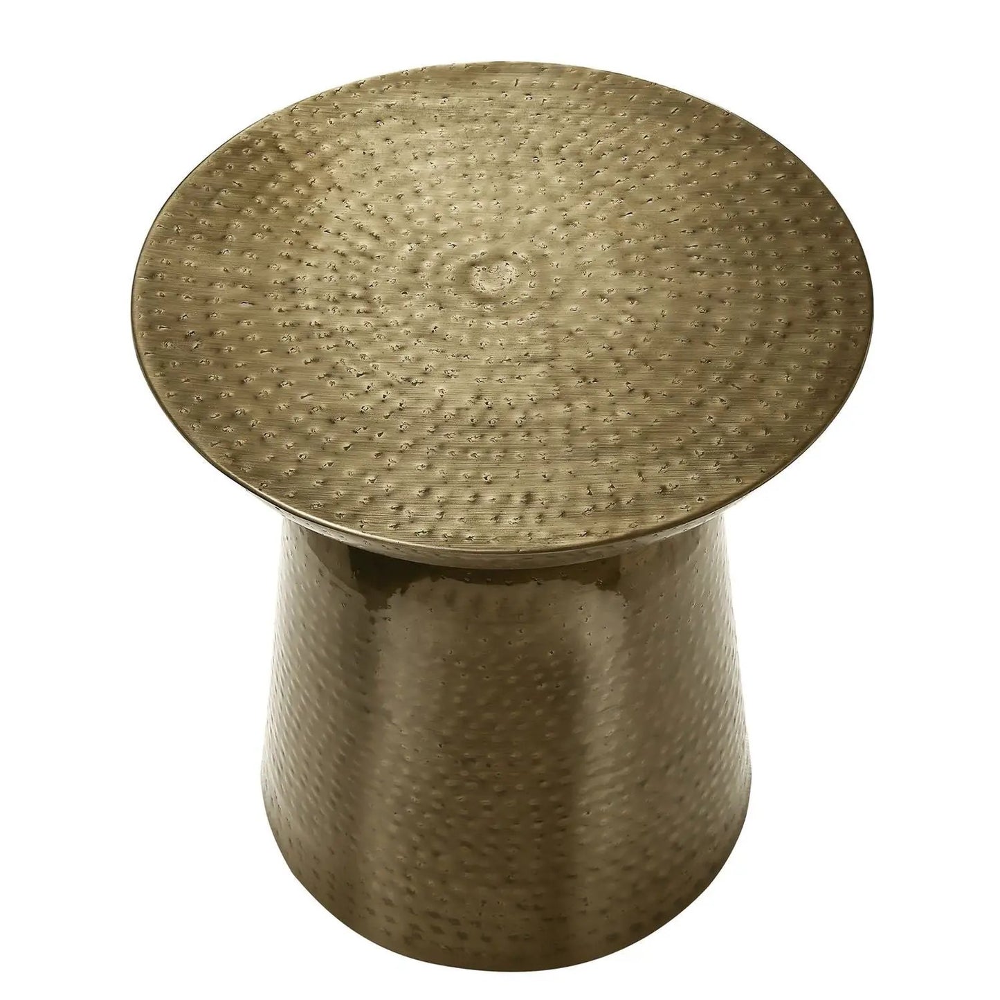 Drum Accent Side Table hammered brass finish with drum shape Unique Piece Furniture on Tampa Home & Garden Store