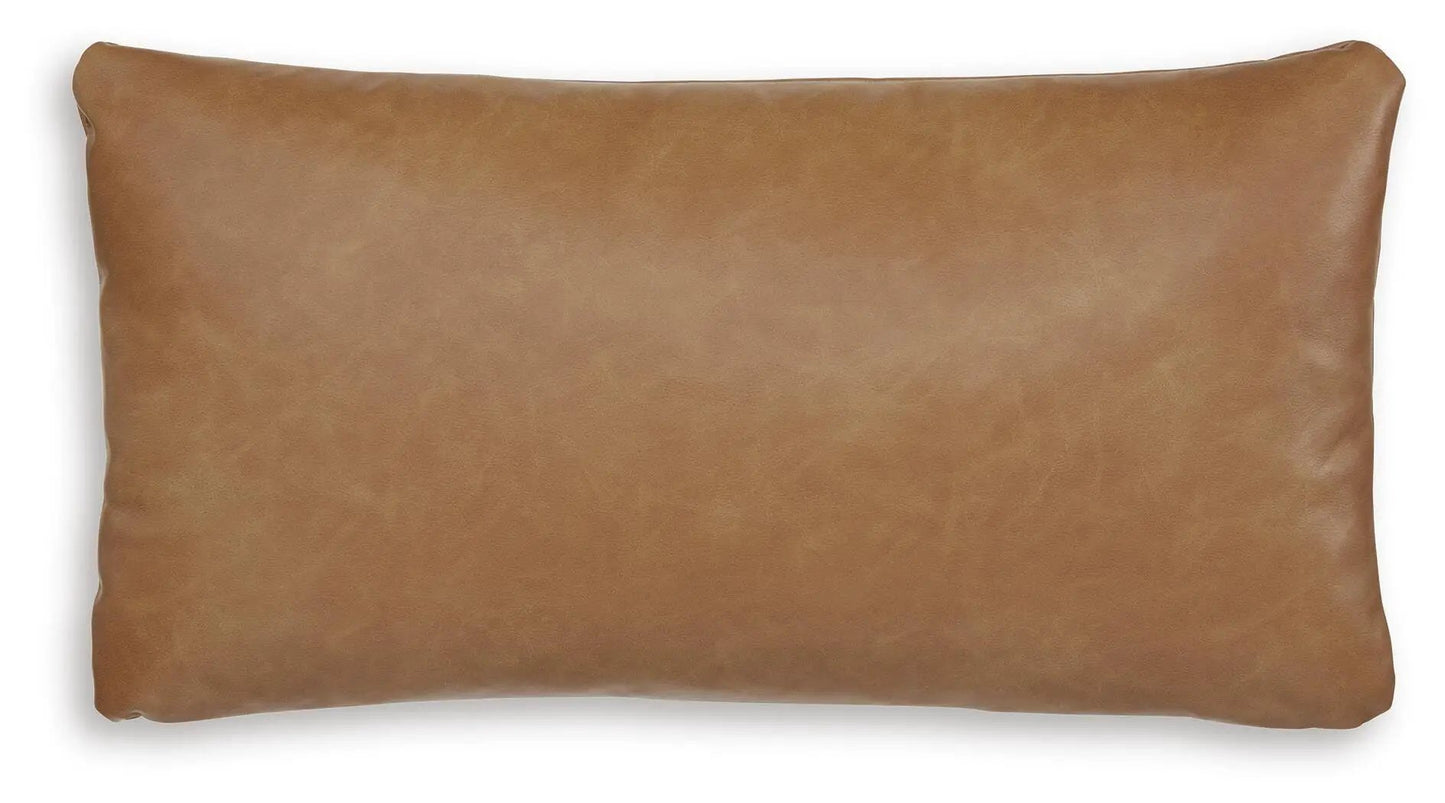 Danvale Pillow Set of 4 Caramel Faux Leather