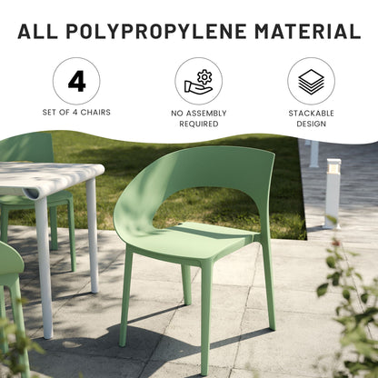 Modern 4 Piece Outdoor Set with Folding Table four green chairs and white table by HouseOfZazla on Tampa Home & Garden Store