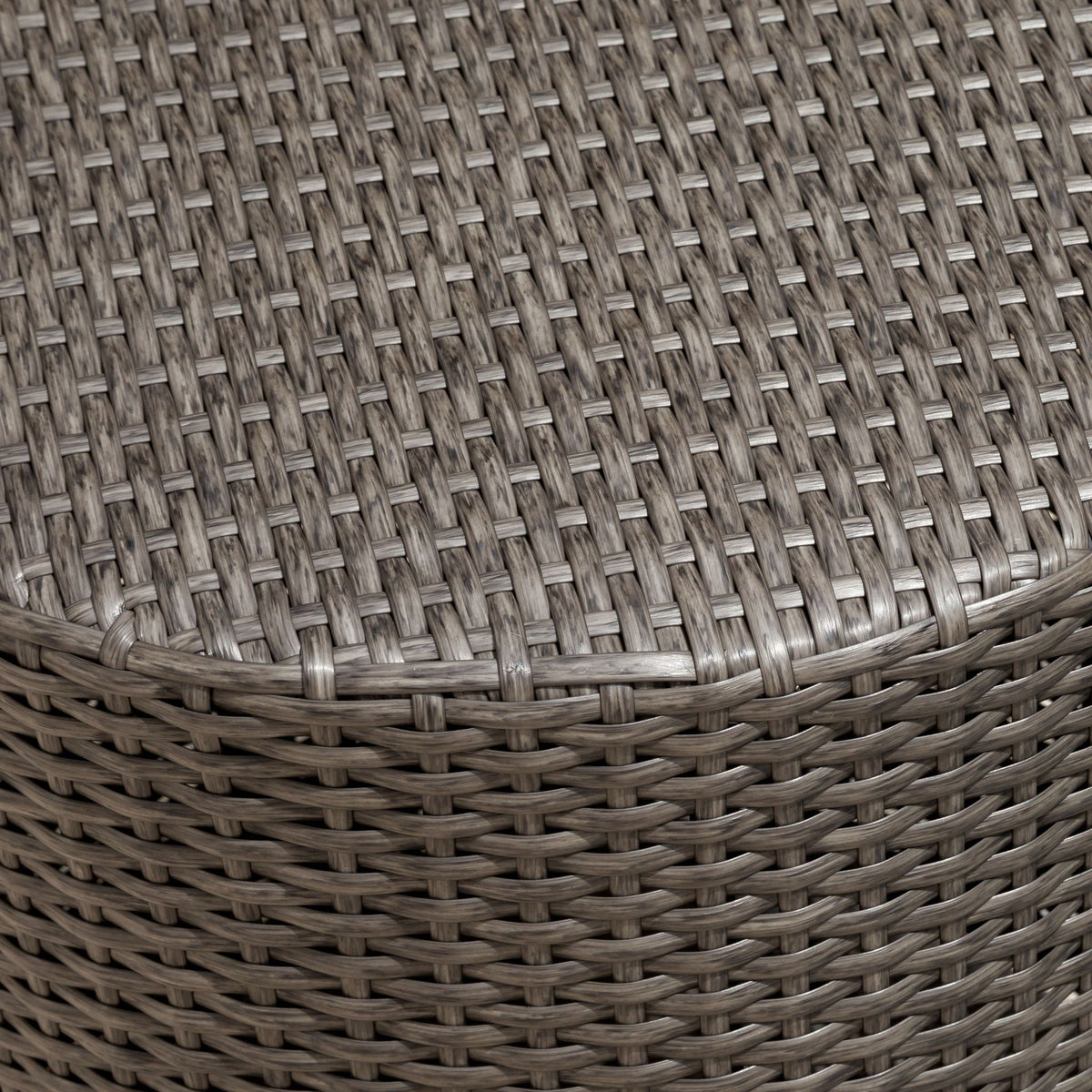 Keaton Barrel Side Table gray rattan weave close-up surface by HouseOfZazla on Tampa Home & Garden Store