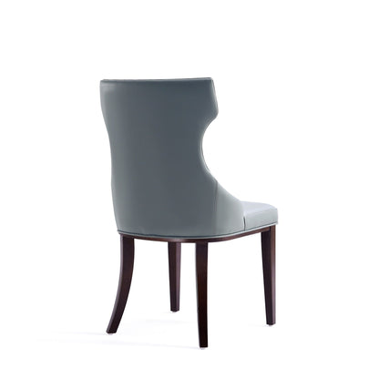 Reine gray upholstered dining chair with solid wood legs, classic design on Tampa Home & Garden Store