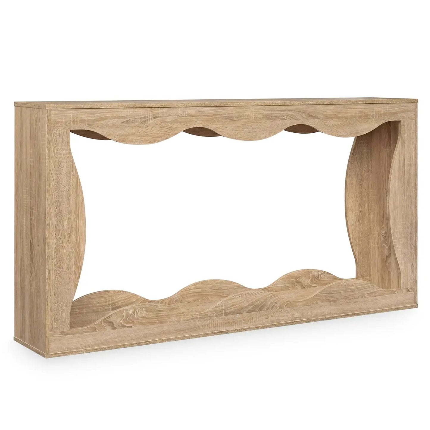 63-Inch Console Table with 2-Tier Storage Shelf