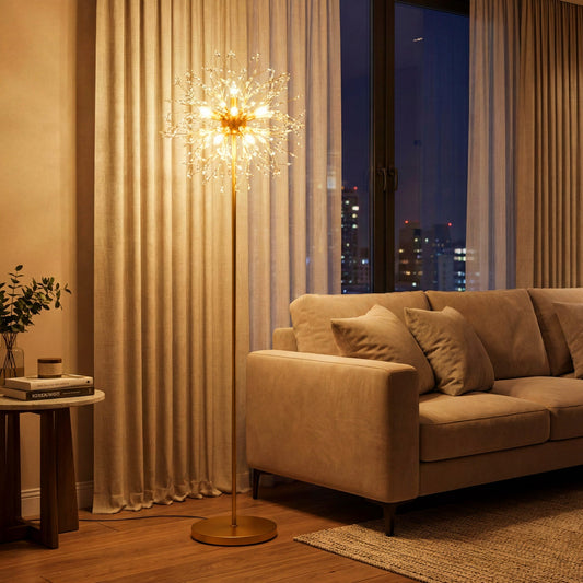 63-Inch Crystal Floor Lamp with Acrylic Crystals - Tampa Home & Garden Store
