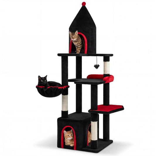 Gothic Cat Tree with Condo and Top Cave 20 Lbs