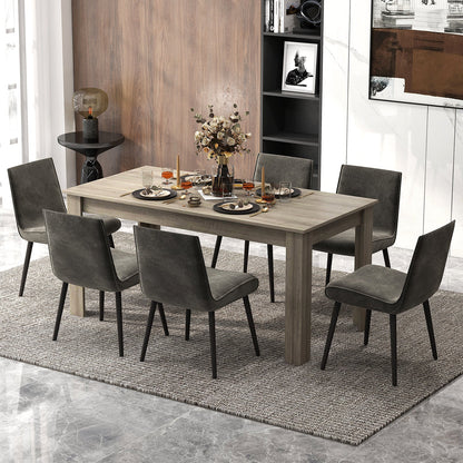 Mesa de comedor/cocina rectangular moderna de 63 pulgadas para 6 personas - Negra