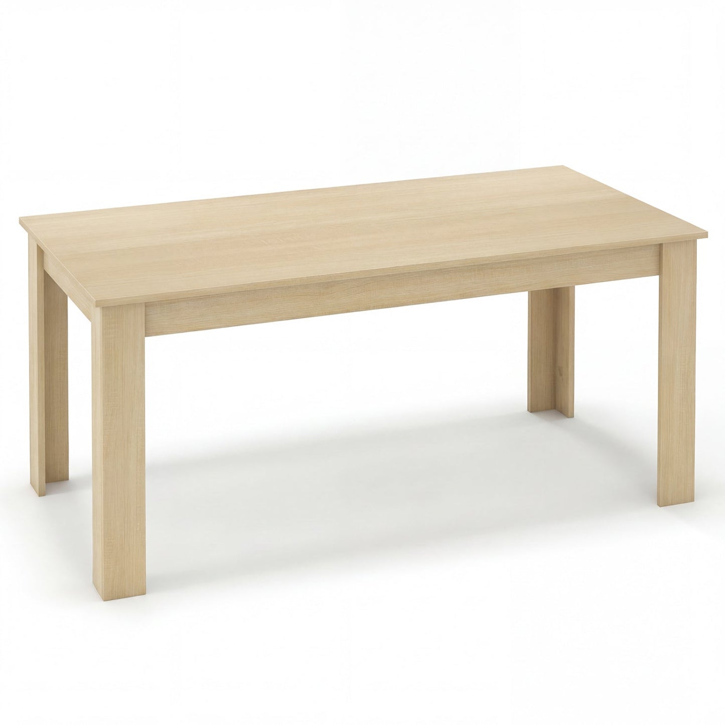 Mesa de comedor/cocina rectangular moderna de 63 pulgadas para 6 personas - Negra