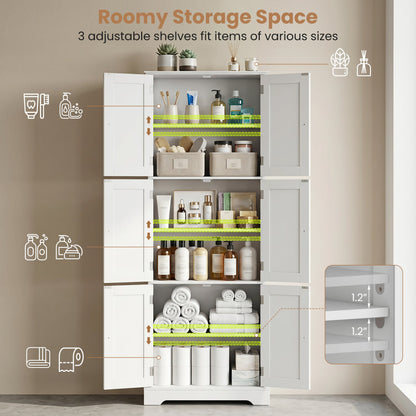 63-Inch bathroom storage cabinet DirectDeals white with 6 doors and adjustable shelves on Tampa Home & Garden Store