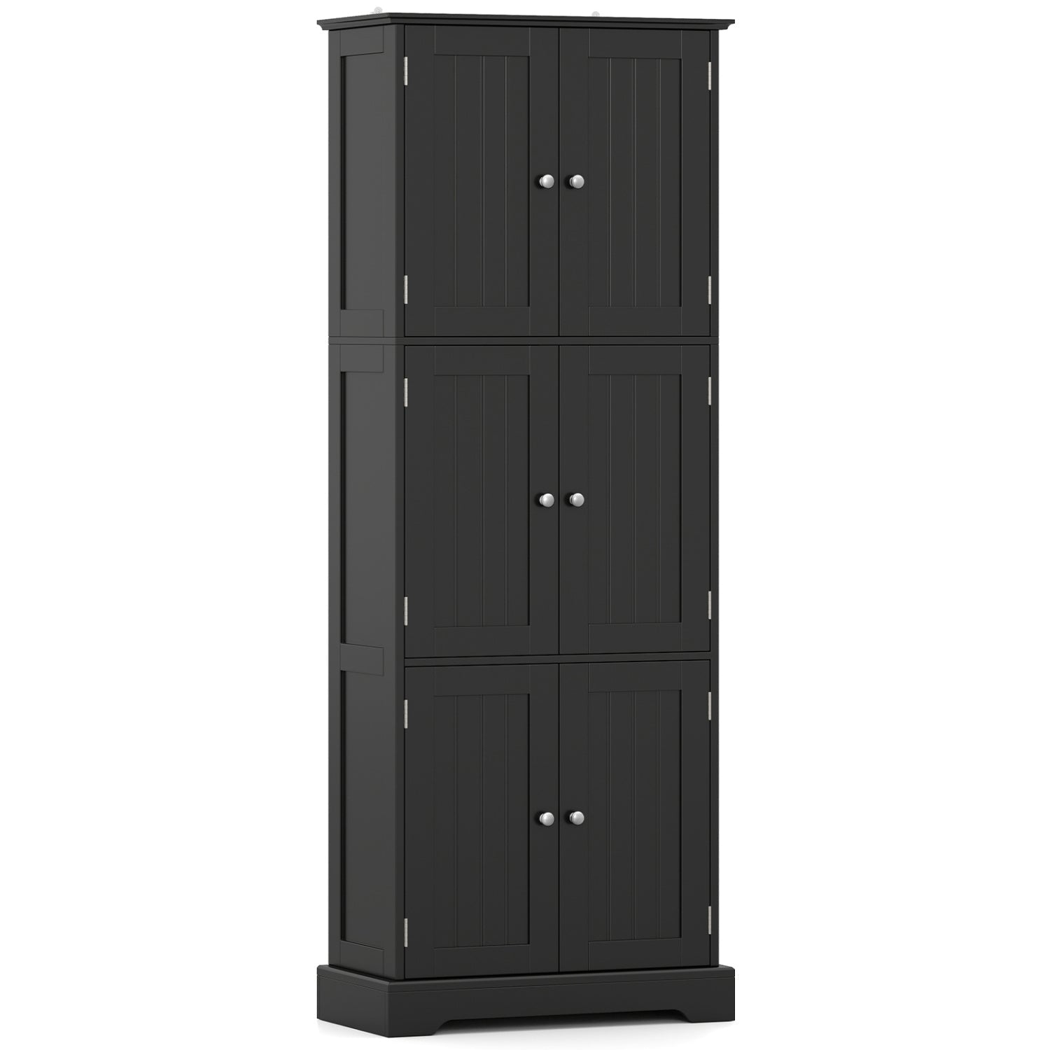 63-Inch tall bathroom storage cabinet with 6 doors in dark gray finish DirectDeals on Tampa Home & Garden Store