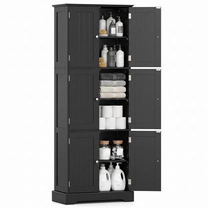 63-Inch tall bathroom storage cabinet with 6 doors in dark gray by DirectDeals on Tampa Home & Garden Store