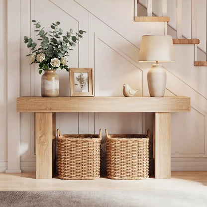 63 Inches Long Console Table Farmhouse Entryway Table with Storage