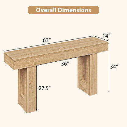63 Inches Long Console Table Farmhouse Entryway Table with Storage