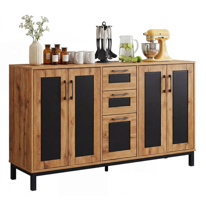 63 Inch Sideboard Buffet Cabinet with 3 Drawers