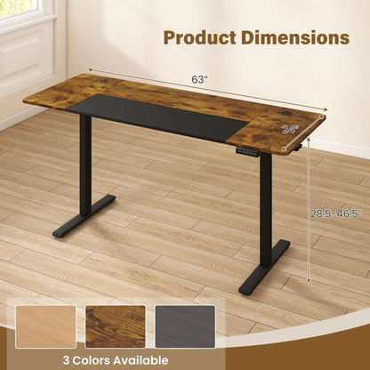 Electric Standing Desk 63x24 with Memory Presets