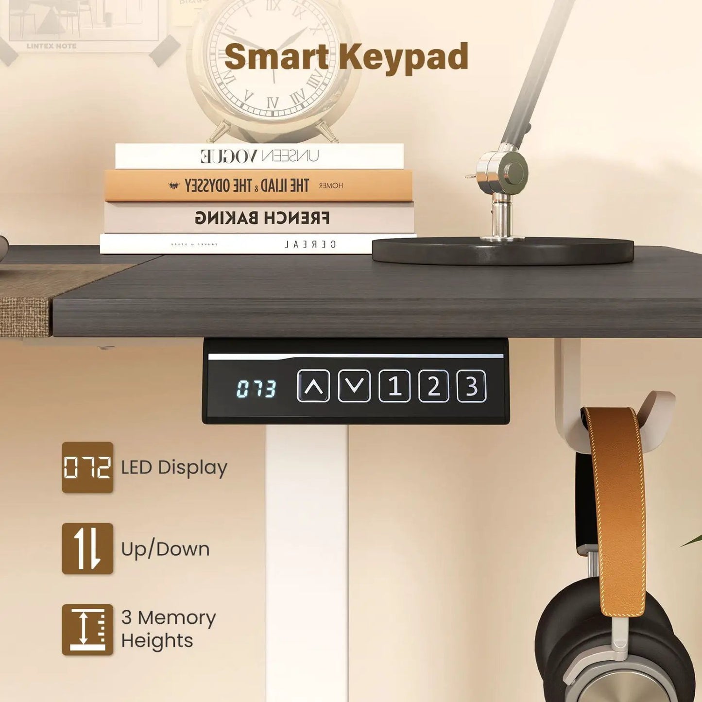 Electric Standing Desk 63x24 with Memory Presets
