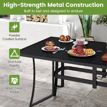 63x33 in black metal patio dining table for 6 with powder-coated surface DirectDeals on Tampa Home & Garden Store