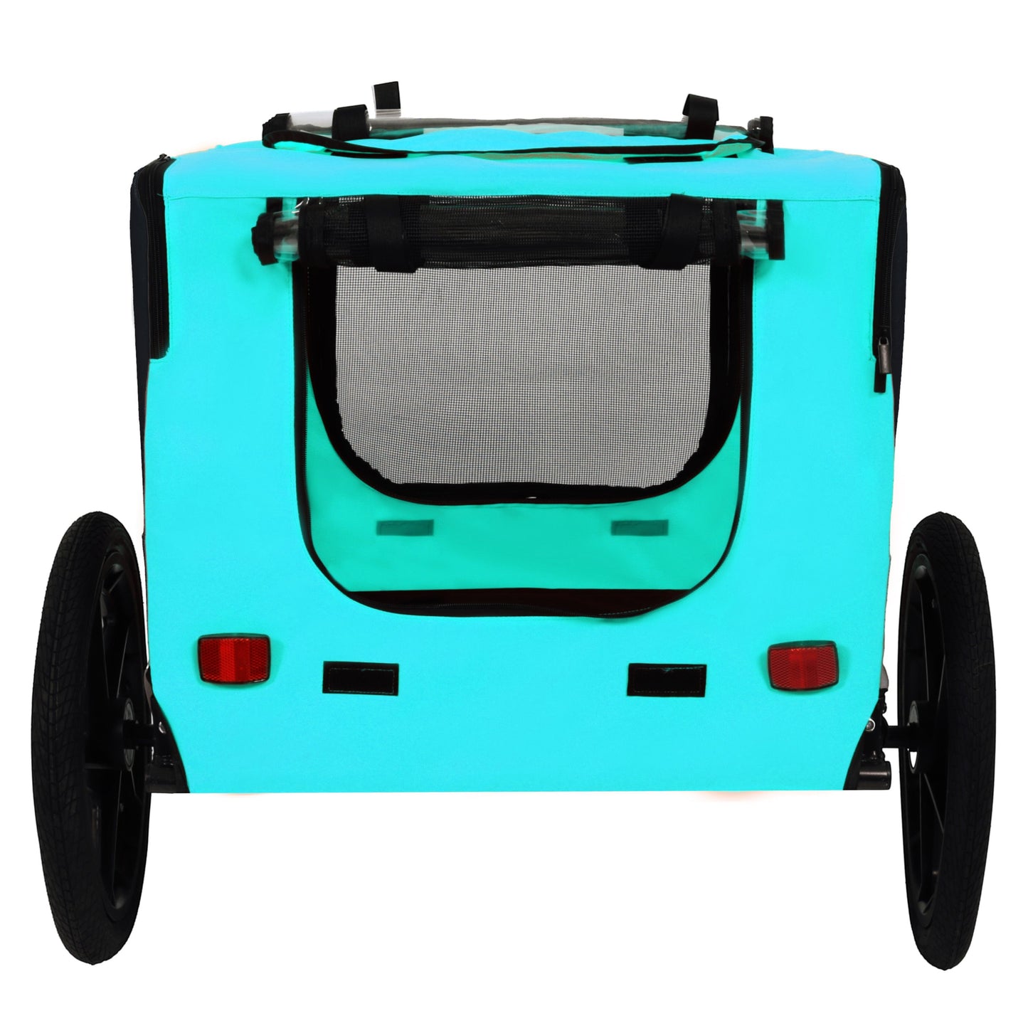 Pet Bike Trailer turquoise by HouseOfZazla with mesh window and two wheels on Tampa Home & Garden Store