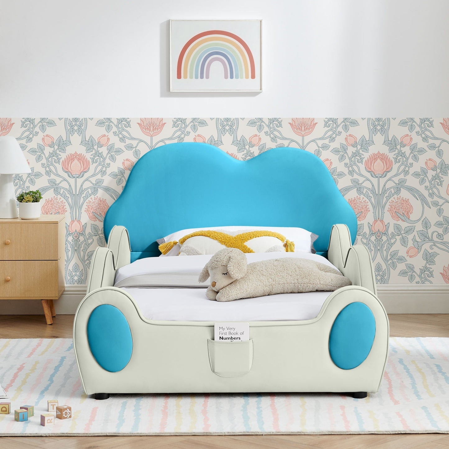 Cloud Shape Bed With Guardrails and Kid Storage