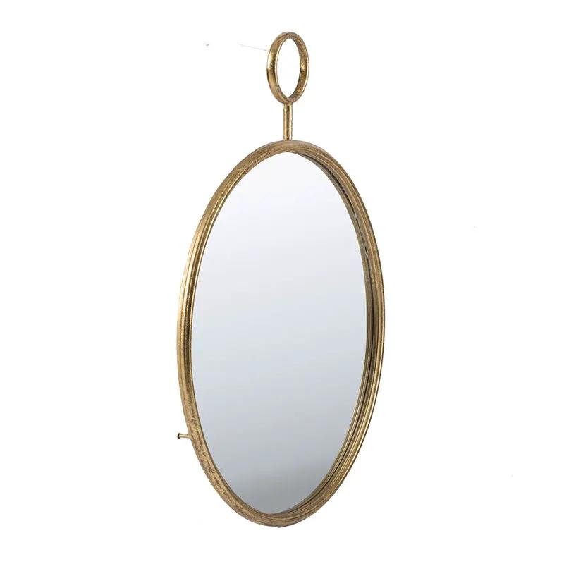 Circle Wall Mirror With Iron Frame Living Room