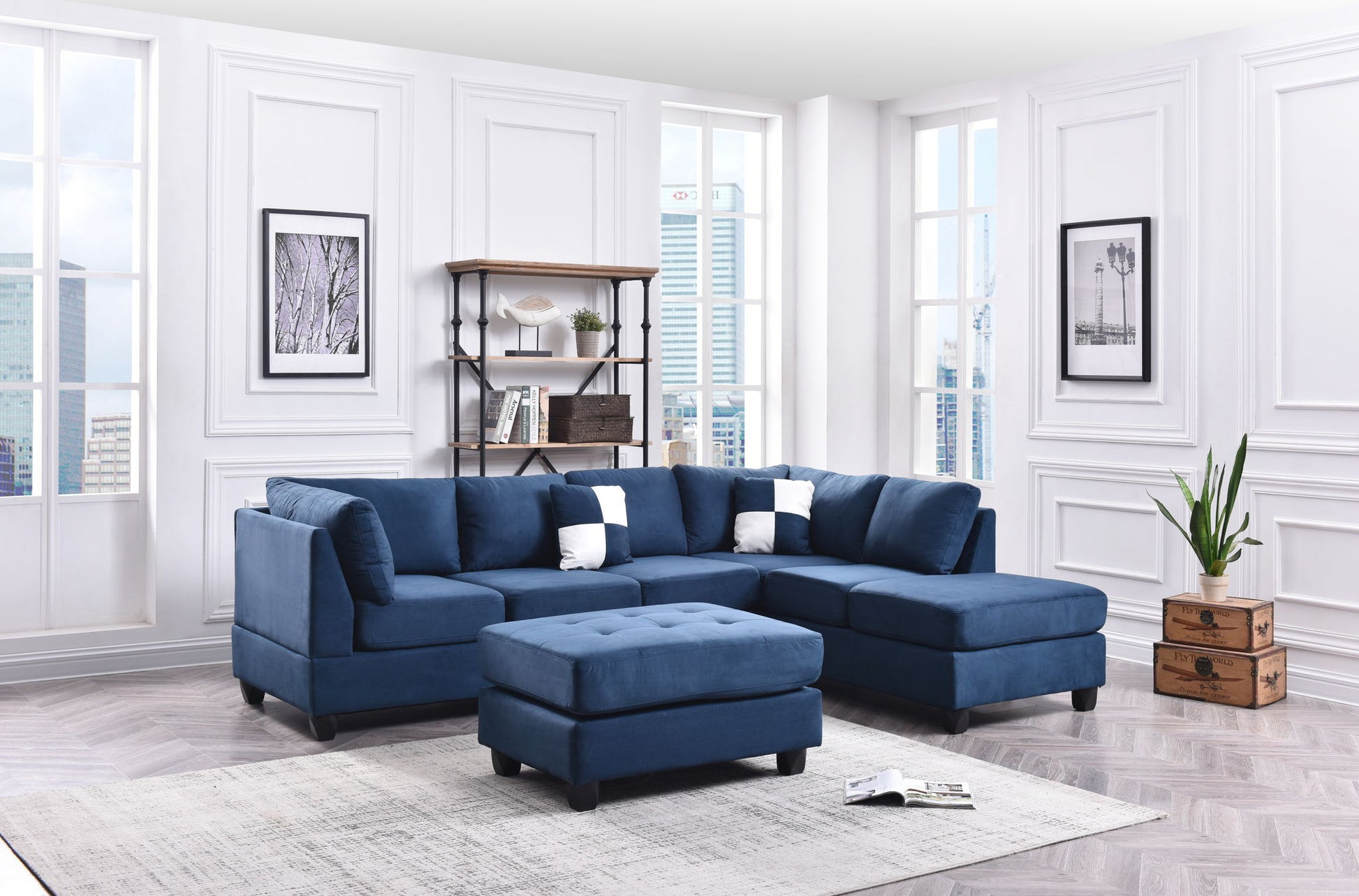Malone Comfort Sectional blue upholstery by HouseOfZazla on Tampa Home & Garden Store
