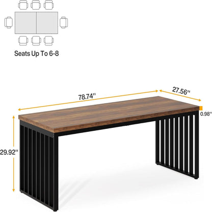 Double computer desk for 2 with workstation dark brown wood top black frame HouseOfZazla on Tampa Home & Garden Store