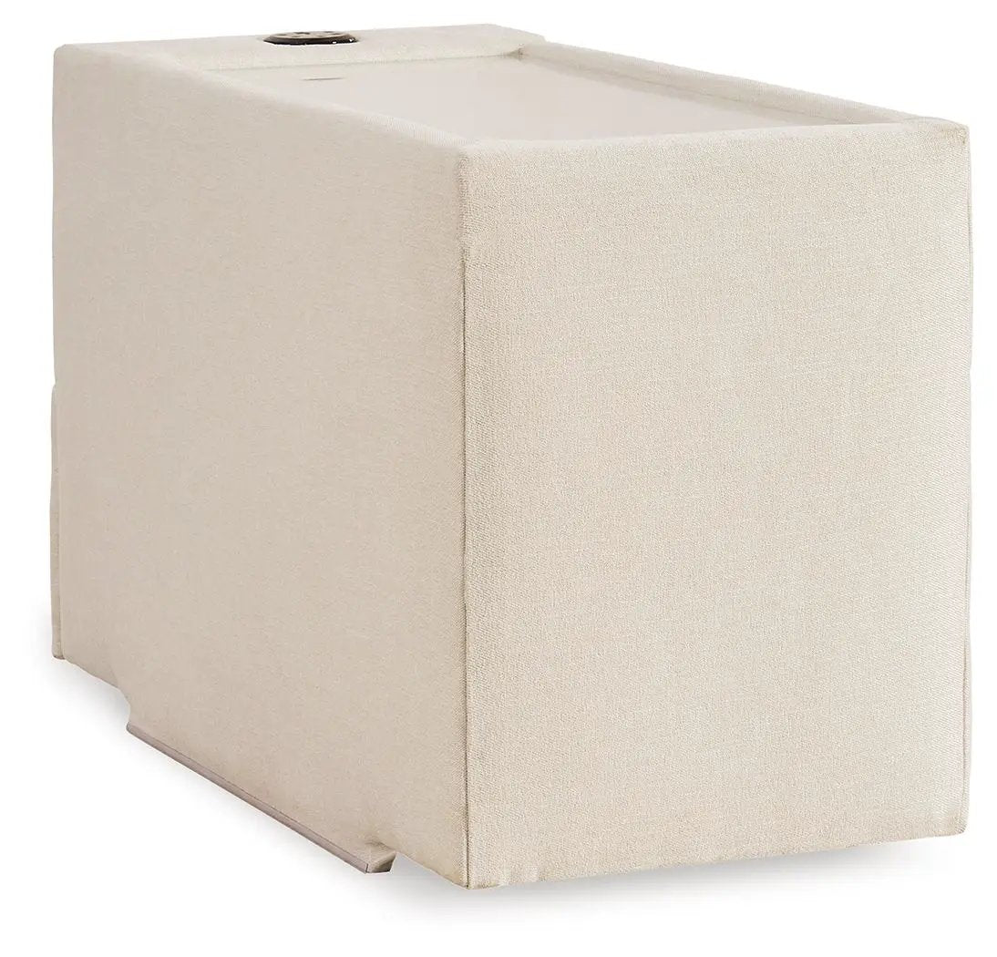 Modmax Sectional Oyster stationary cube unit in cream textured fabric on Tampa Home & Garden Store