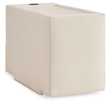 Modmax Sectional Oyster stationary cube unit in cream textured fabric on Tampa Home & Garden Store
