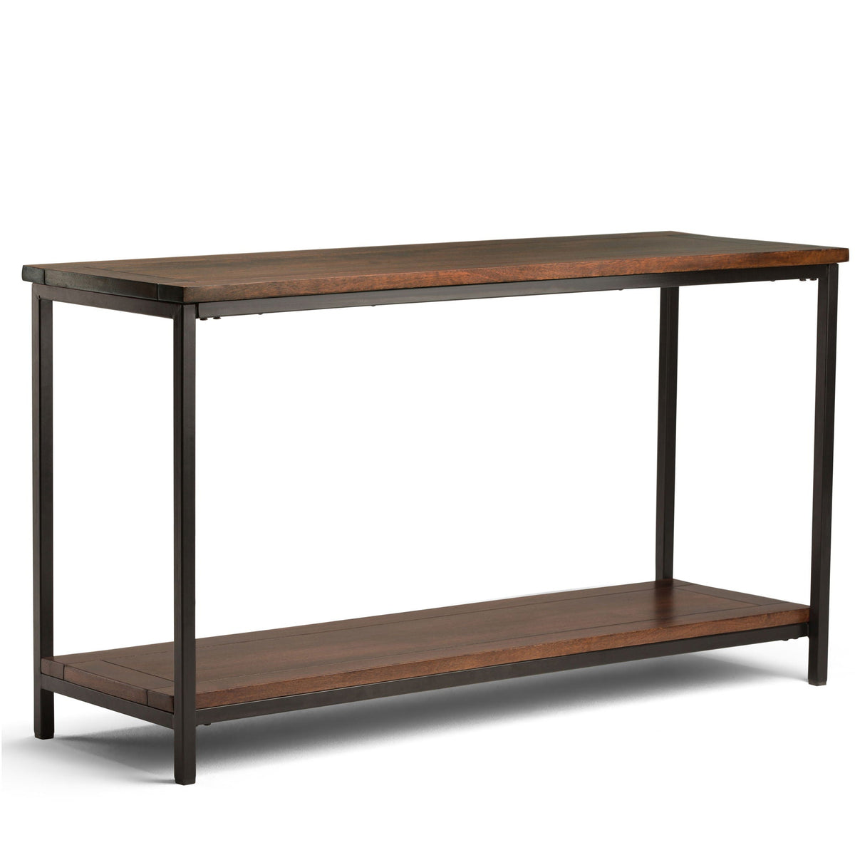 Handmade mango wood and metal coffee table with top and black frame by HouseOfZazla on Tampa Home & Garden Store
