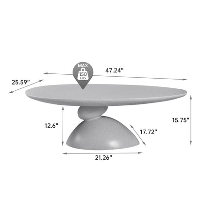 Lucky Stone Shaped End Table with Sculptural Base by HouseOfZazla, round top 21.26 in dia on Tampa Home & Garden Store