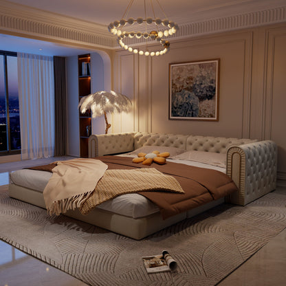 3 In 1 Convertible Sofa and Ottoman Bed