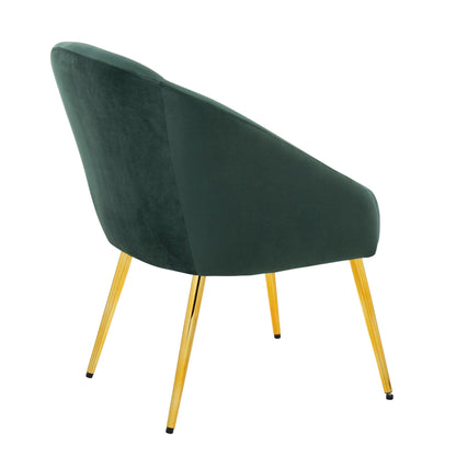 Contemporary glam side chair with green velvet and gold legs on Tampa Home & Garden Store
