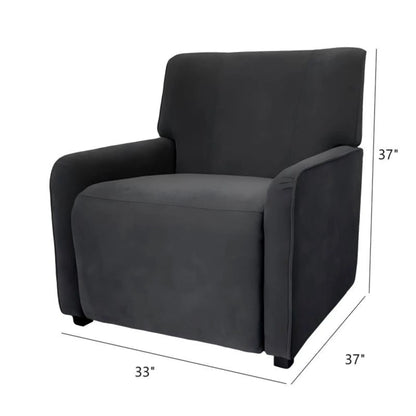 Stylish gray recliner chair with padded arms by Unique Piece Furniture, 33W x 37D x 37H on Tampa Home & Garden Store