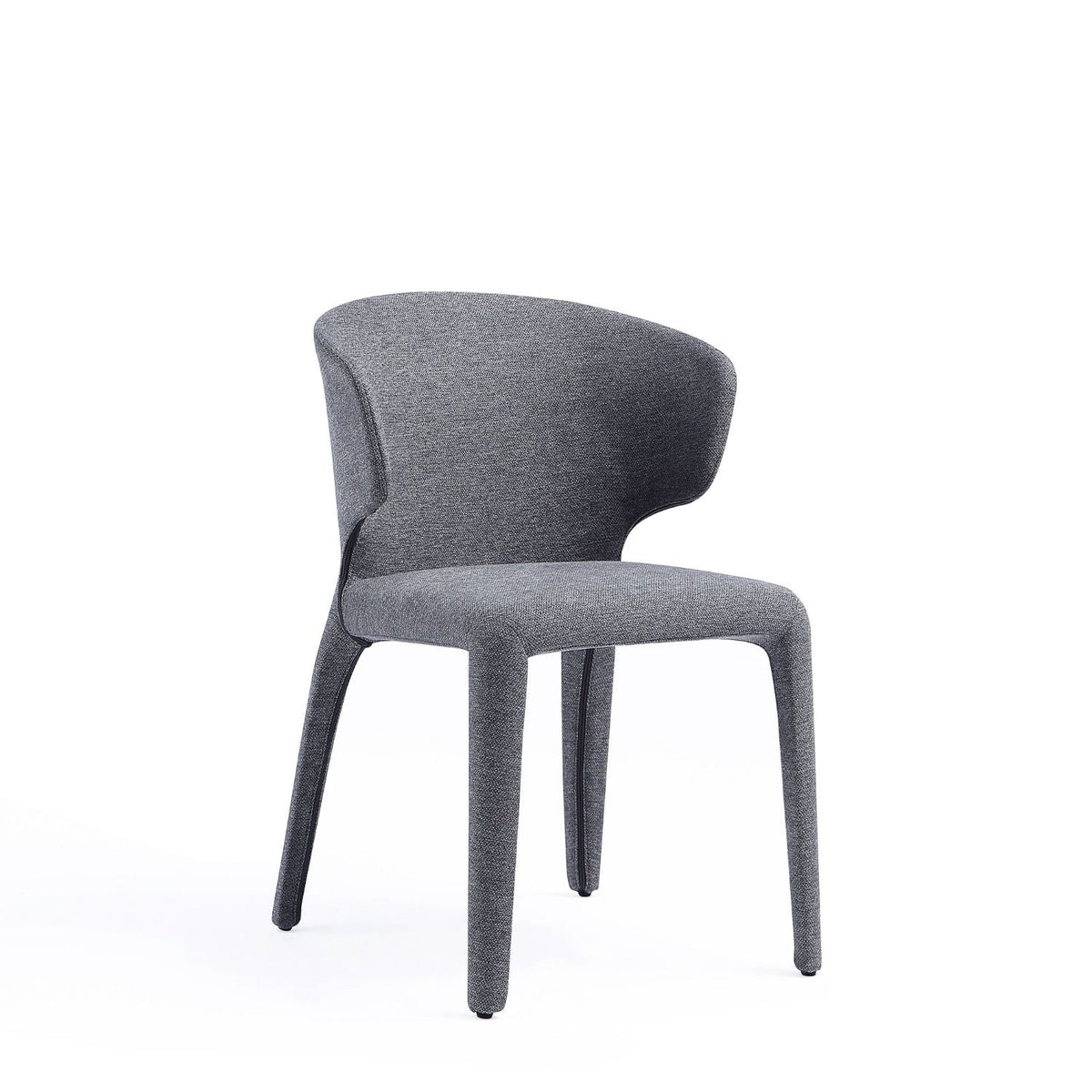 Conrad Dining Chair set of 2 gray textured fabric with metal frame on Tampa Home & Garden Store