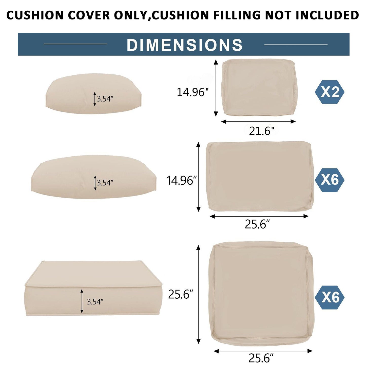 Outdoor Deep Seat Cushions for Sectionals