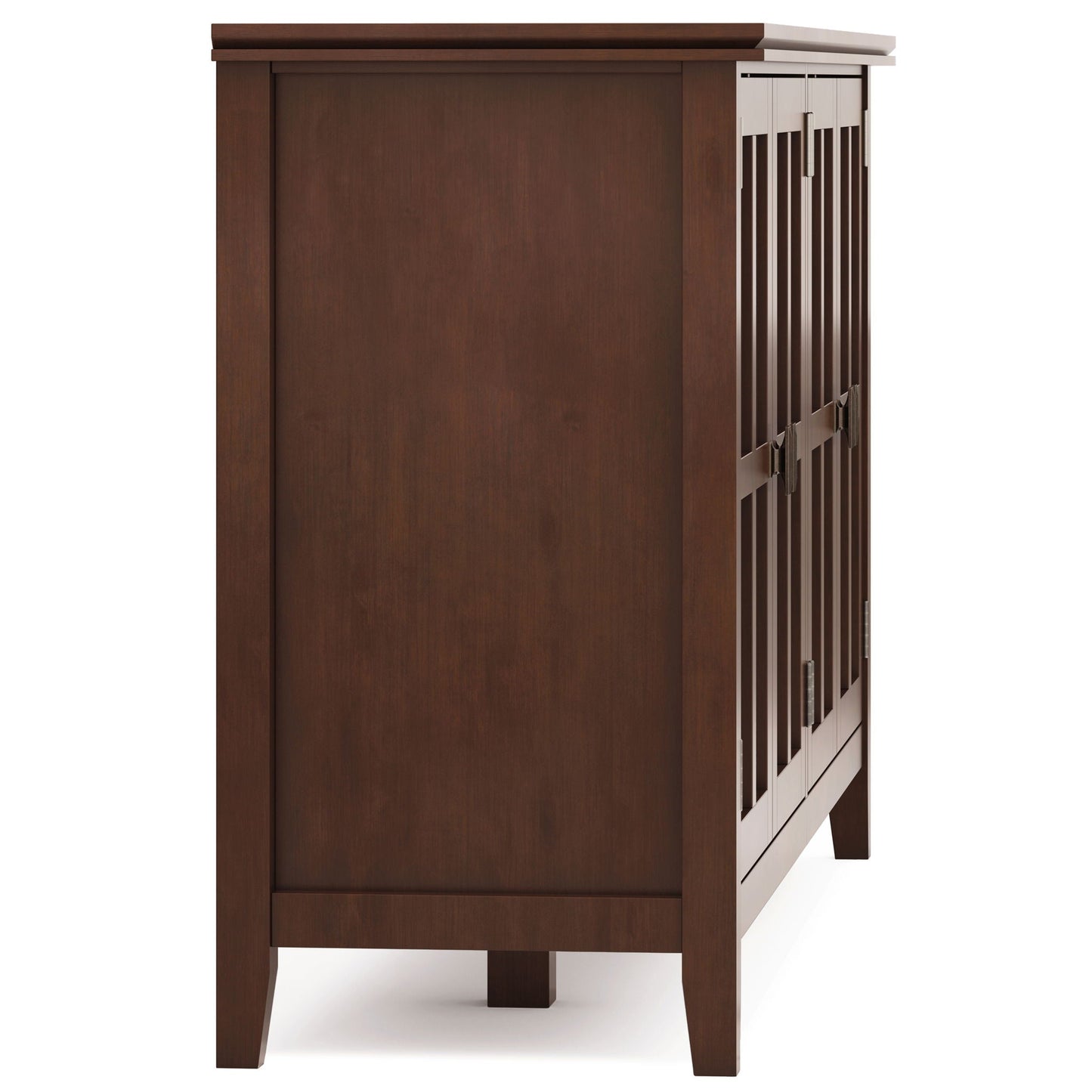 Artisan Handcrafted Wide 4-Door Storage Cabinet in dark wood with slatted doors by HouseOfZazla on Tampa Home & Garden Store