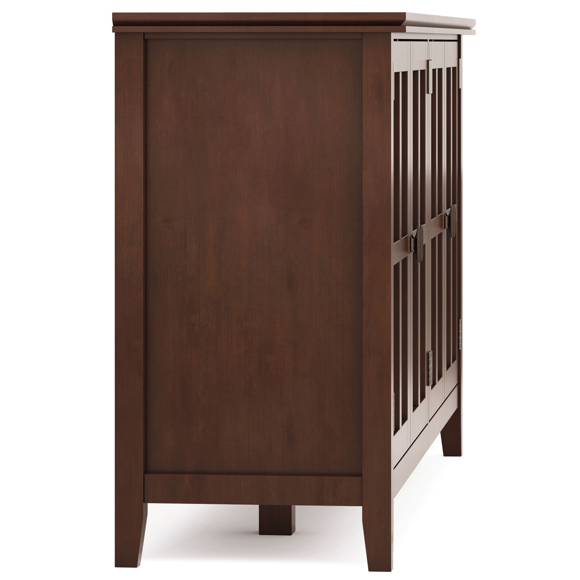 Artisan Handcrafted Wide 4-Door Storage Cabinet in dark wood with slatted doors by HouseOfZazla on Tampa Home & Garden Store