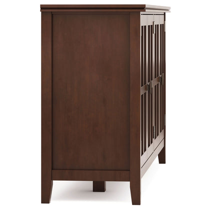 Artisan Handcrafted Wide 4-Door Storage Cabinet in dark wood with slatted doors by HouseOfZazla on Tampa Home & Garden Store