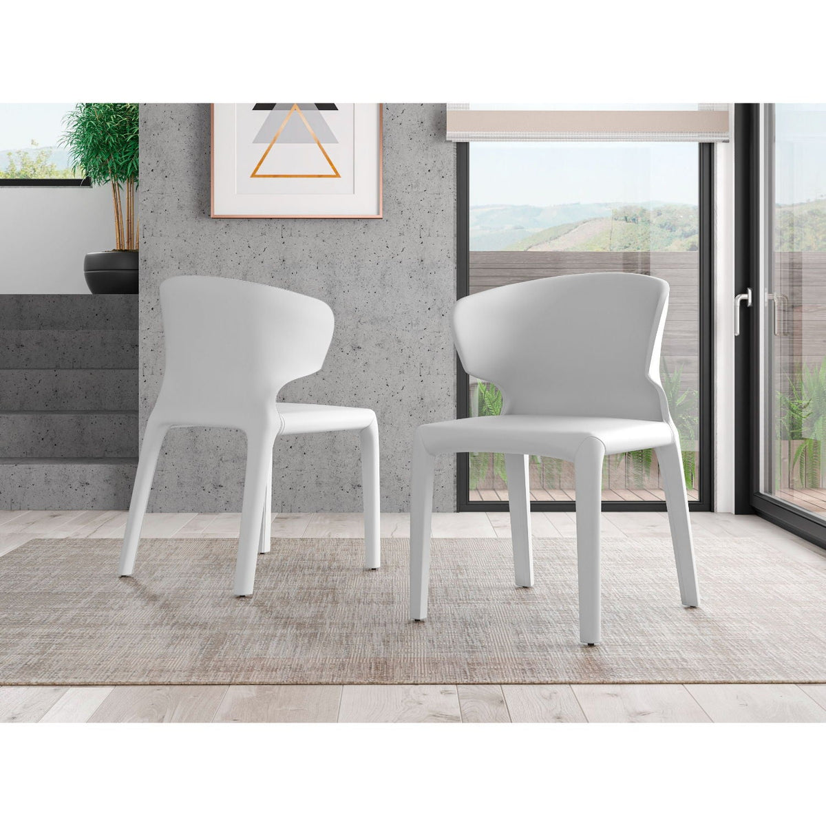 Conrad Dining Chair Set of 2 with Metal Frame, white molded seats on Tampa Home & Garden Store