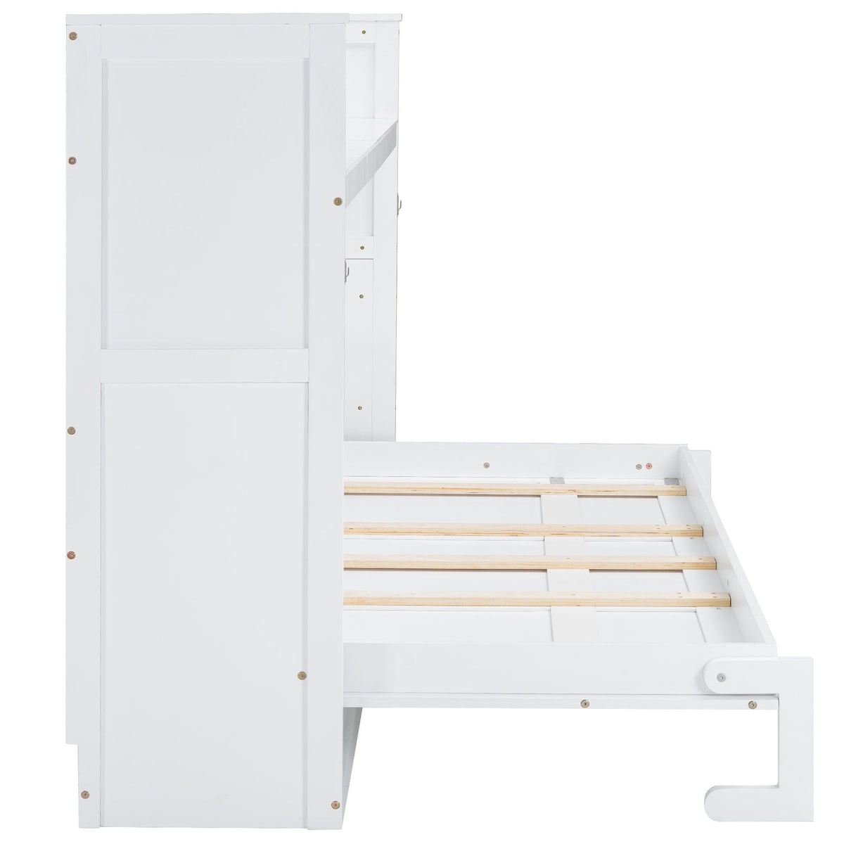 Murphy bed with desk, LED light and USB charging by HouseOfZazla, white finish storage bed on Tampa Home & Garden Store