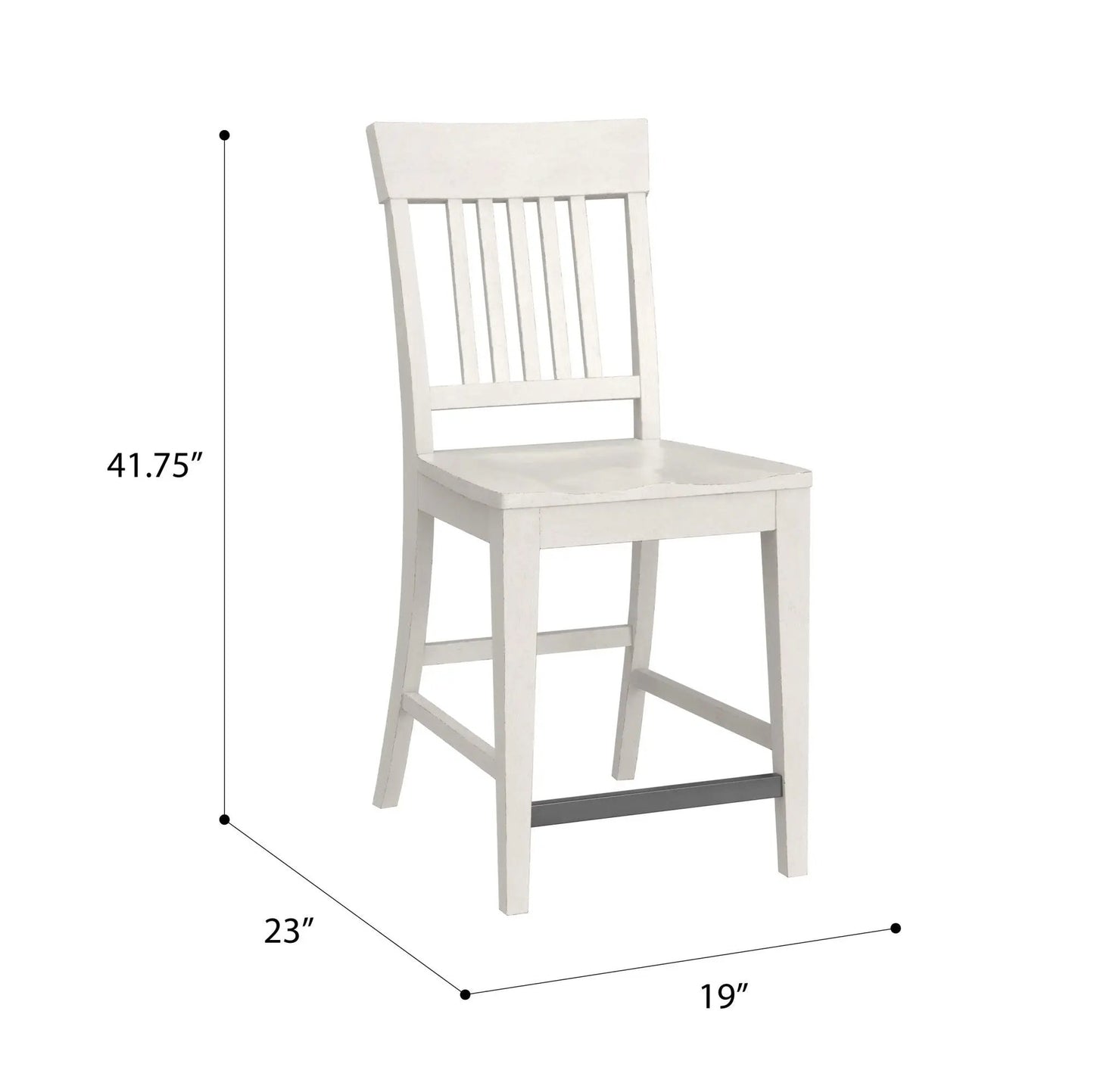 White slat-back counter stool by Unique Piece Furniture, compact kitchen seating on Tampa Home & Garden Store