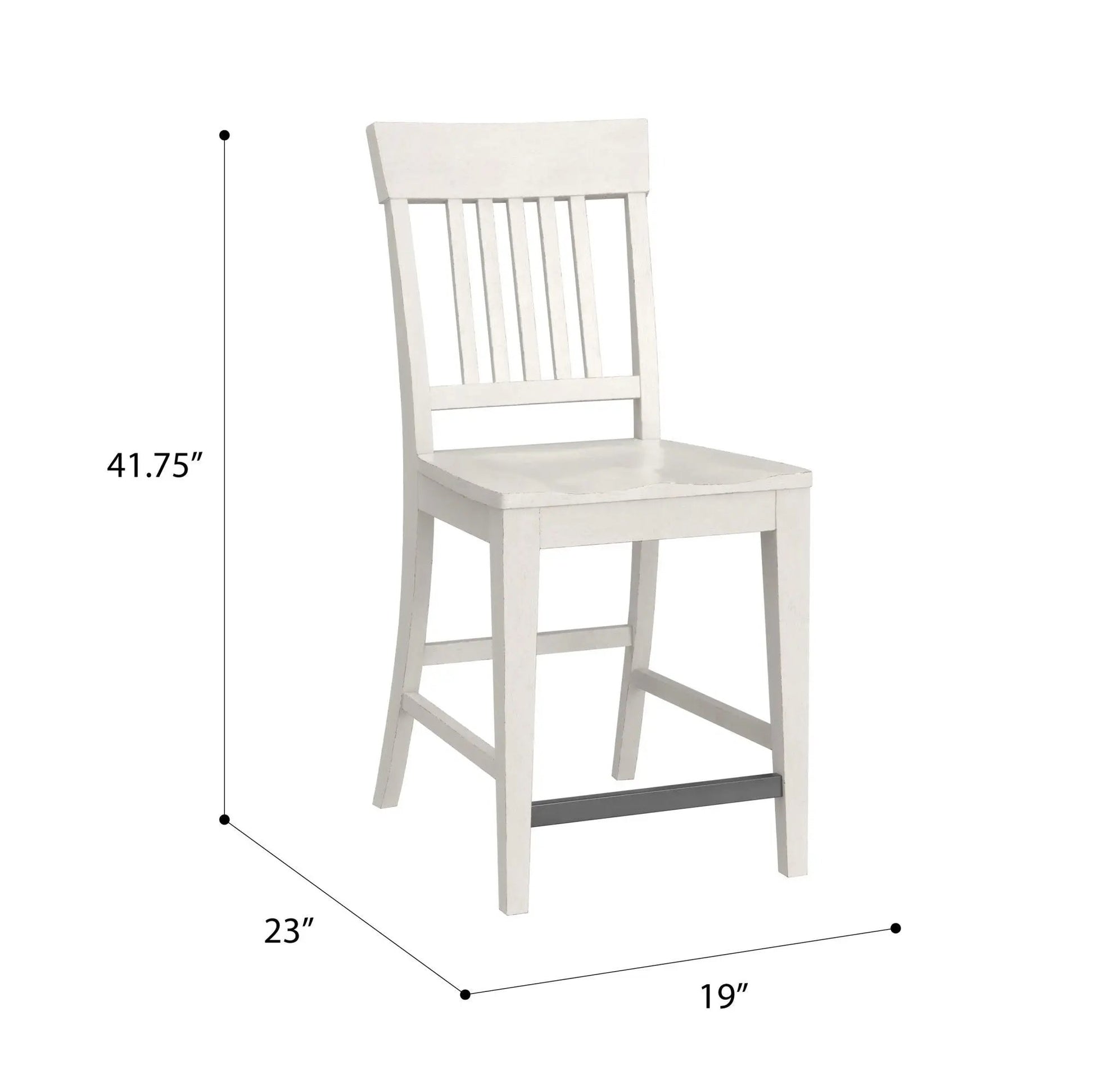 White slat-back counter stool by Unique Piece Furniture, compact kitchen seating on Tampa Home & Garden Store