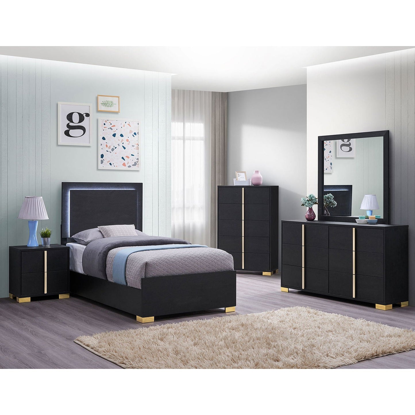 Jeremiah LED Panel Bed and Touch Lighting