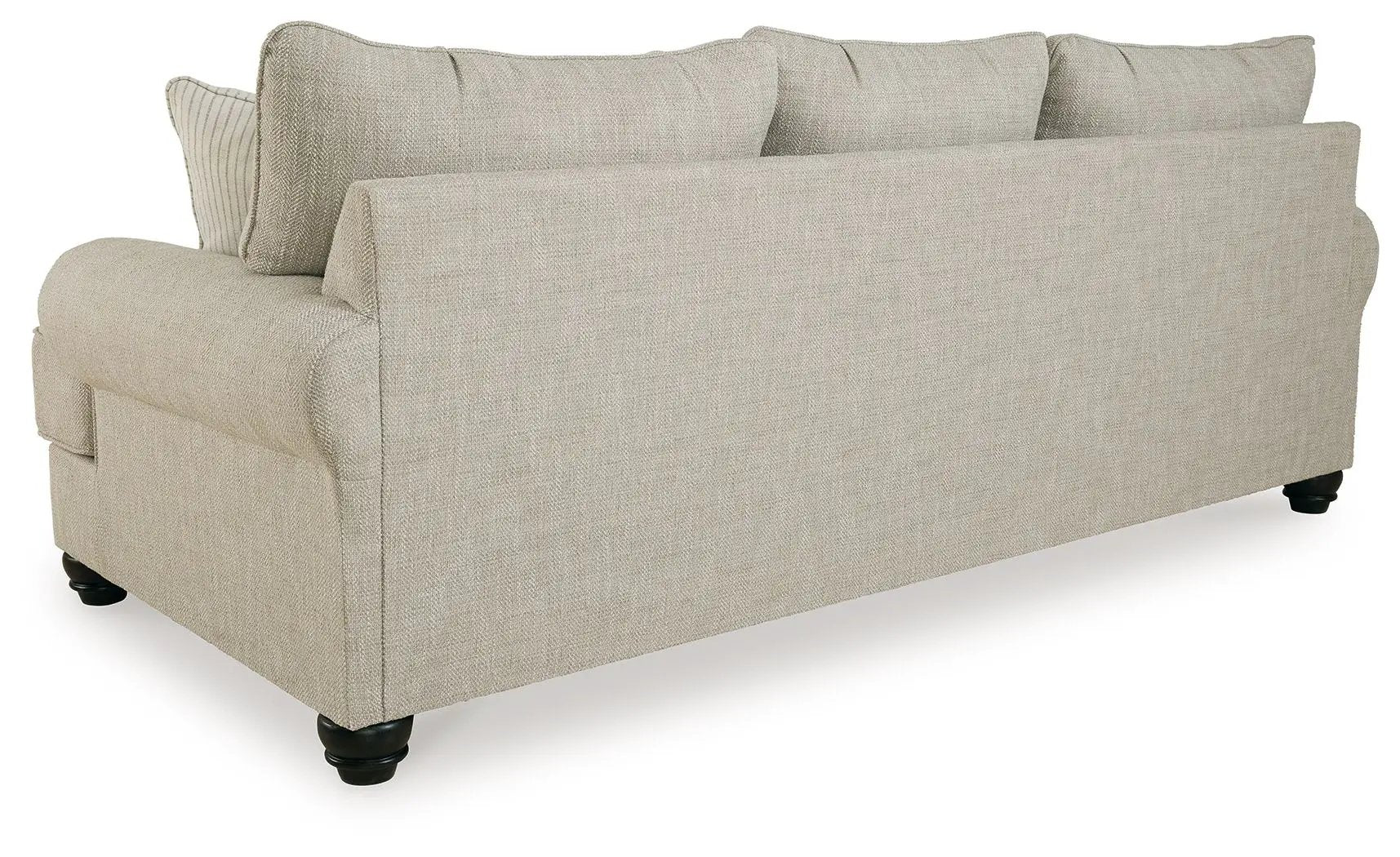 Asanti Sofa Fog, stationary beige textured fabric with rolled arms on Tampa Home & Garden Store