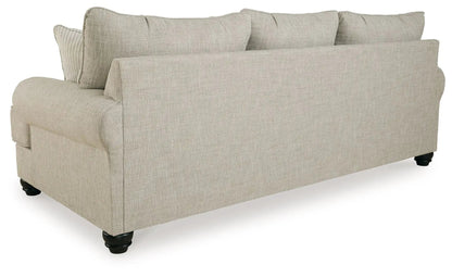 Asanti Sofa Fog, stationary beige textured fabric with rolled arms on Tampa Home & Garden Store