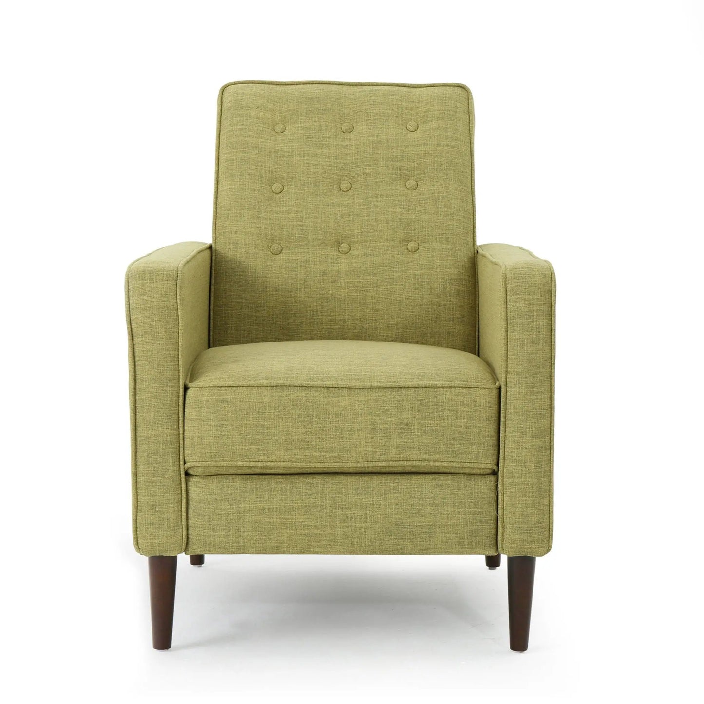 Mid-Century Recliner with Button Tufted Waffle Stitch olive fabric Unique Piece Furniture on Tampa Home & Garden Store