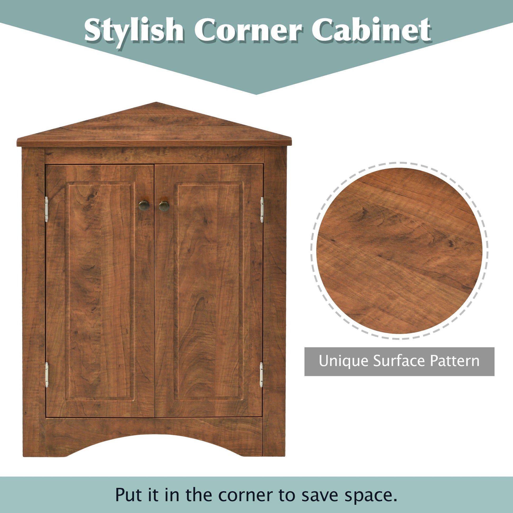 Triangle bathroom storage cabinet with adjustable shelves in wood by HouseOfZazla on Tampa Home & Garden Store