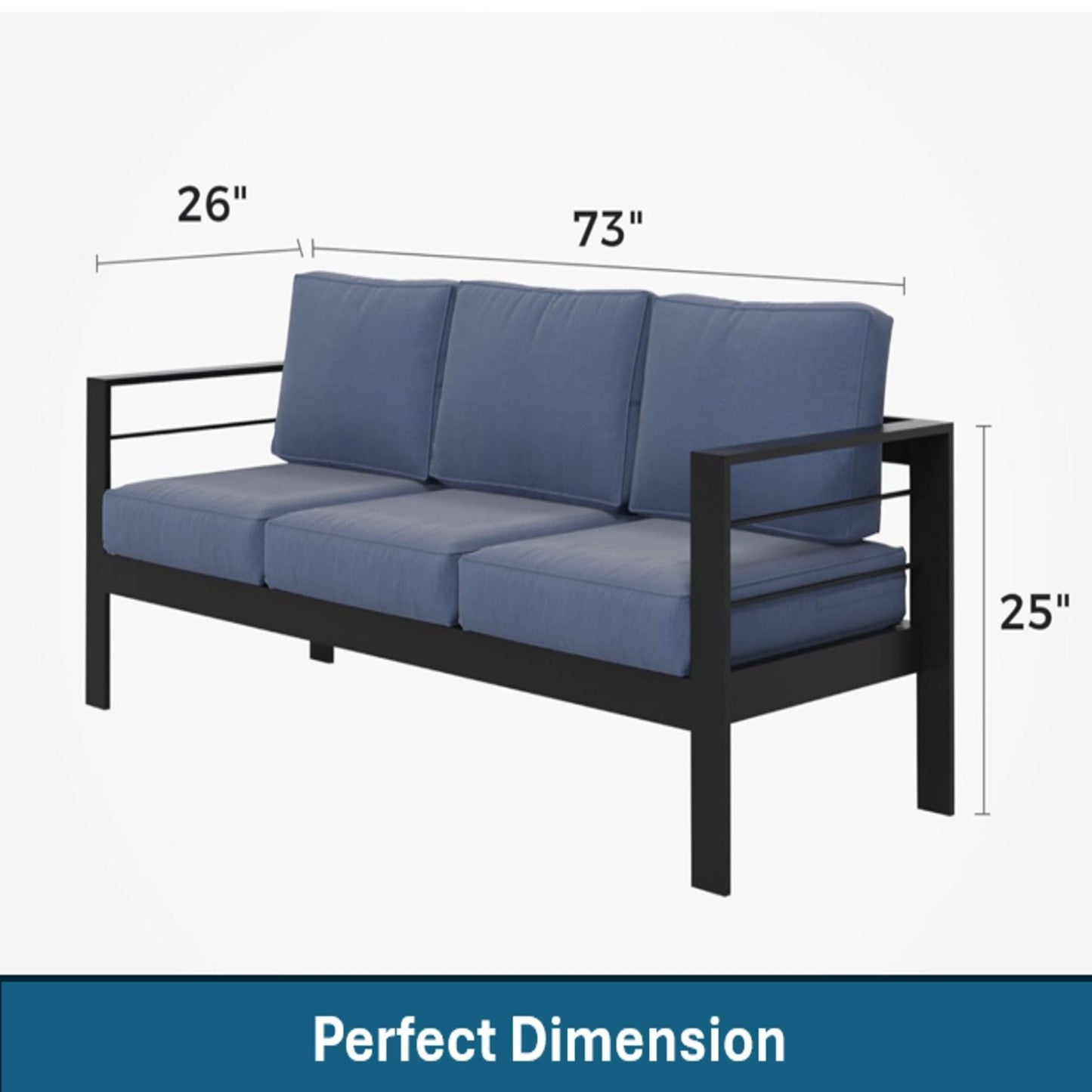 All Weather Patio Sofa and Plush Seat Cushions